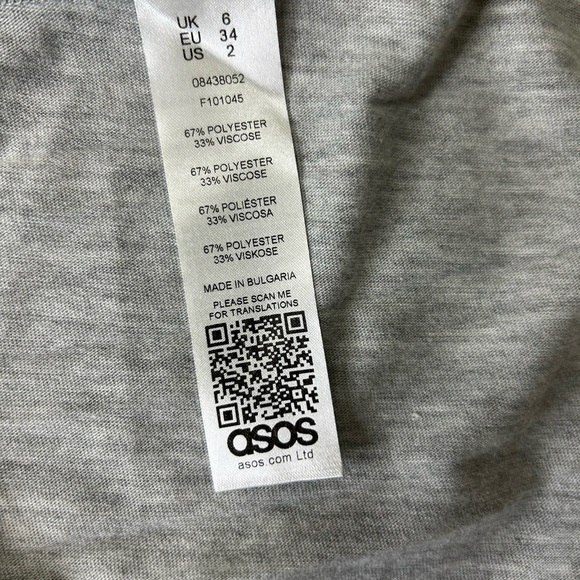 ASOS Gray Pleated Long Sleeve Dress - Picture 5 of 8